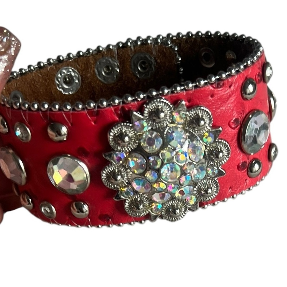 Red Embellished Adjustable Women's Bracelet